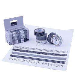 BRUSTRO Timeless Patterns Washi Tapes Set of 5